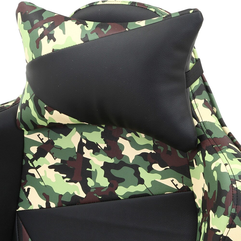 カモフラージュ柄リクライニングチェア ゲーミングチェア レスト付き 迷彩柄 在宅勤務 PC作業【FB14599】