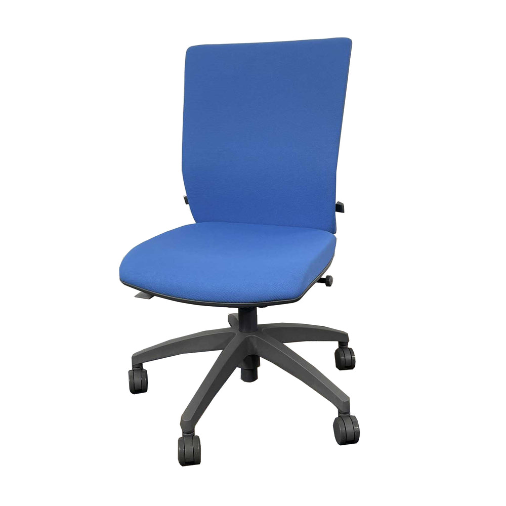 ブルー ミドルバックオフィスチェア 肘なしタイプ