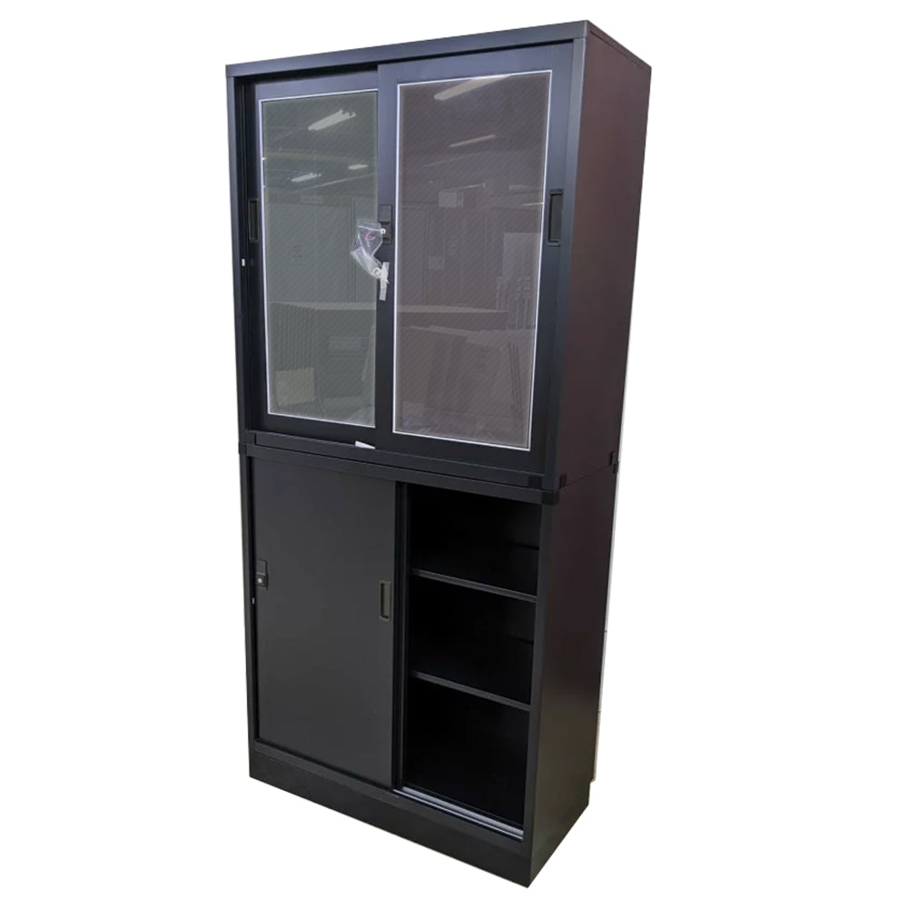 ガラス引き違い スチール引違い 書庫セット