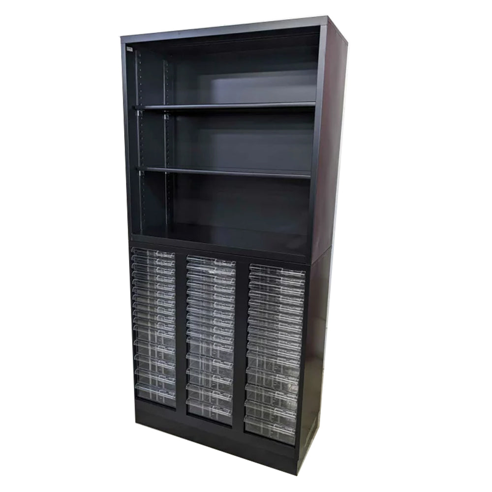 セット オープン書庫 クリスタル引き出し