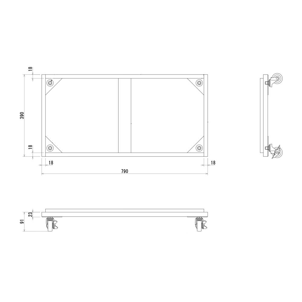 A4判レターケース用 専用ベース キャスター付