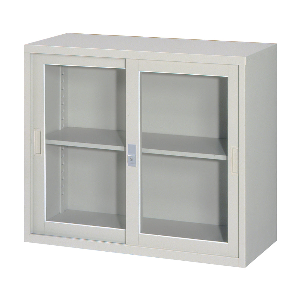 オフィス収納庫 スチール素材 引違ガラス戸