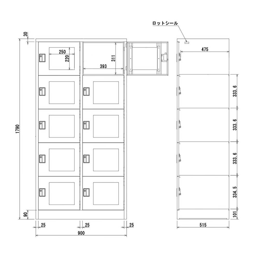 スポーツ施設 10人用ロッカー シリンダー錠