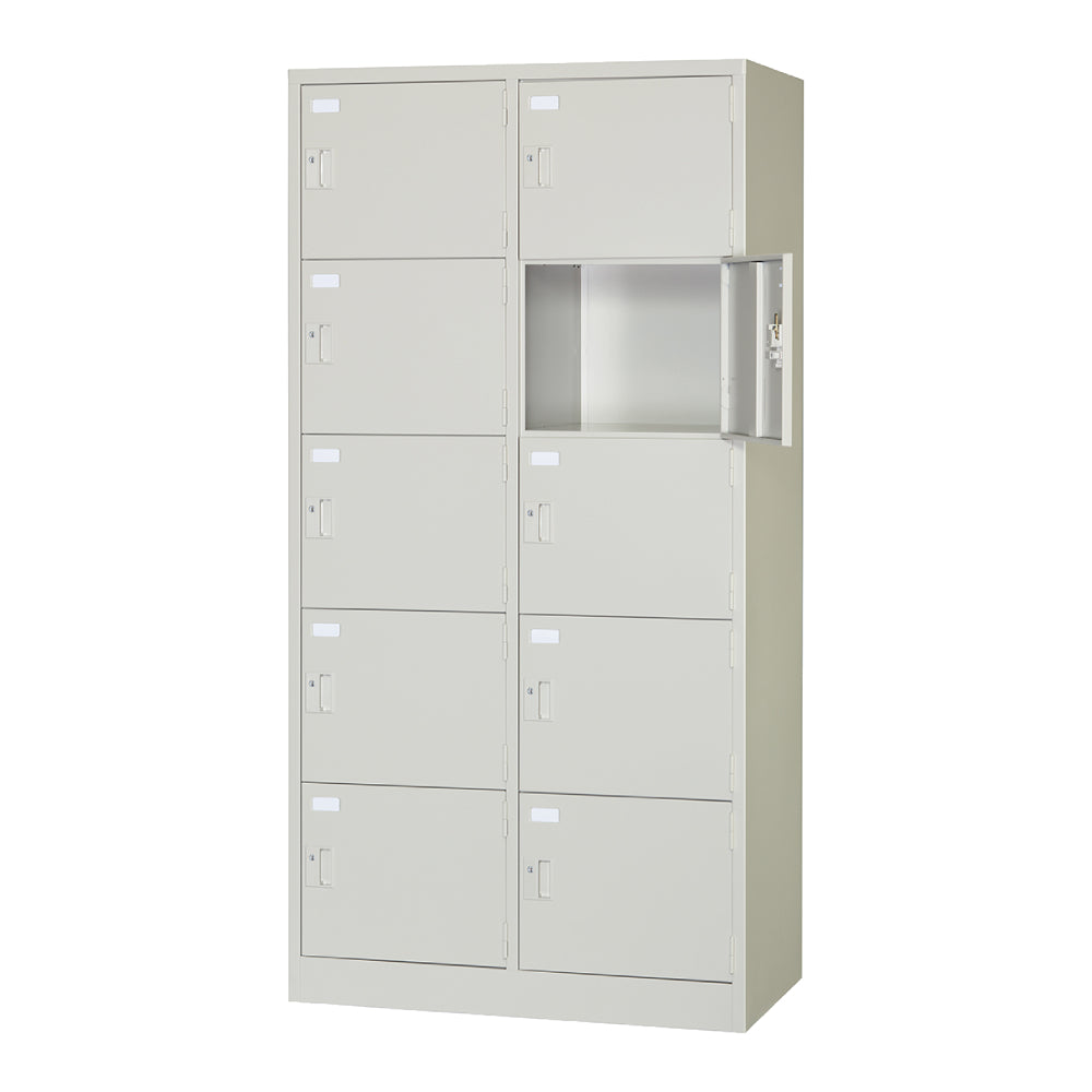 10人用ロッカー ニューグレー シリンダー錠