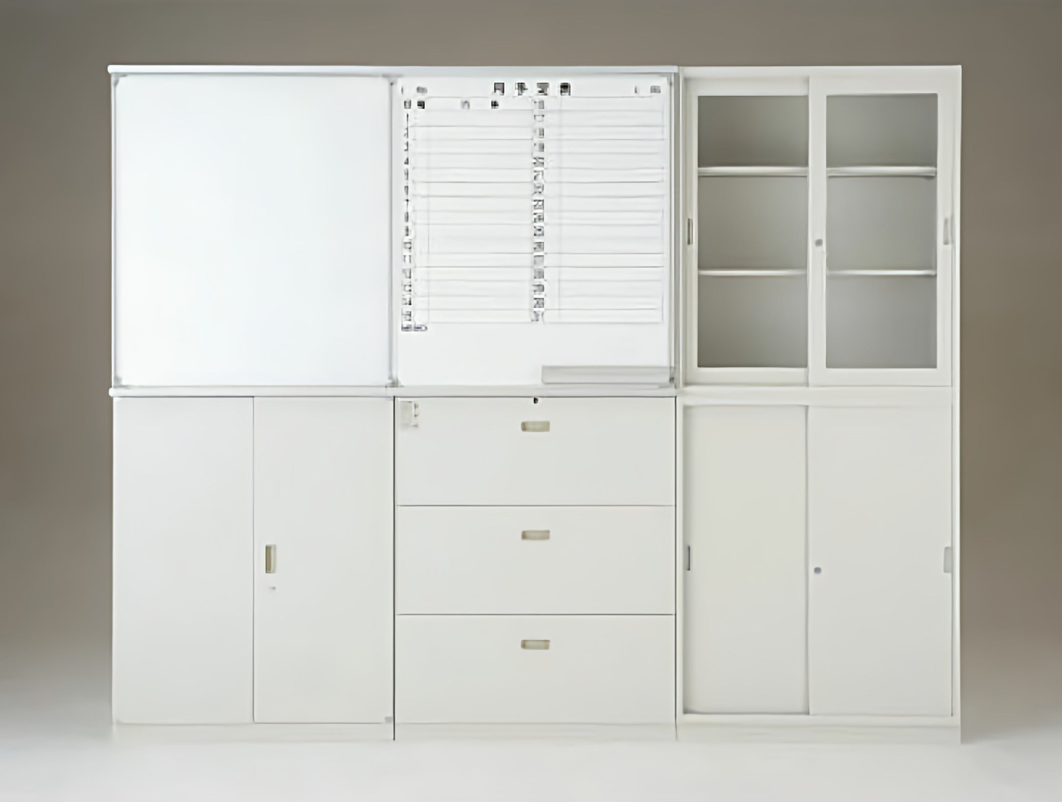 法人様限定 スライドボード専用オープン書庫 2連タイプ スライドボードセット オープン保管庫【オフィス家具市場】【車上渡し】【alswbl2】