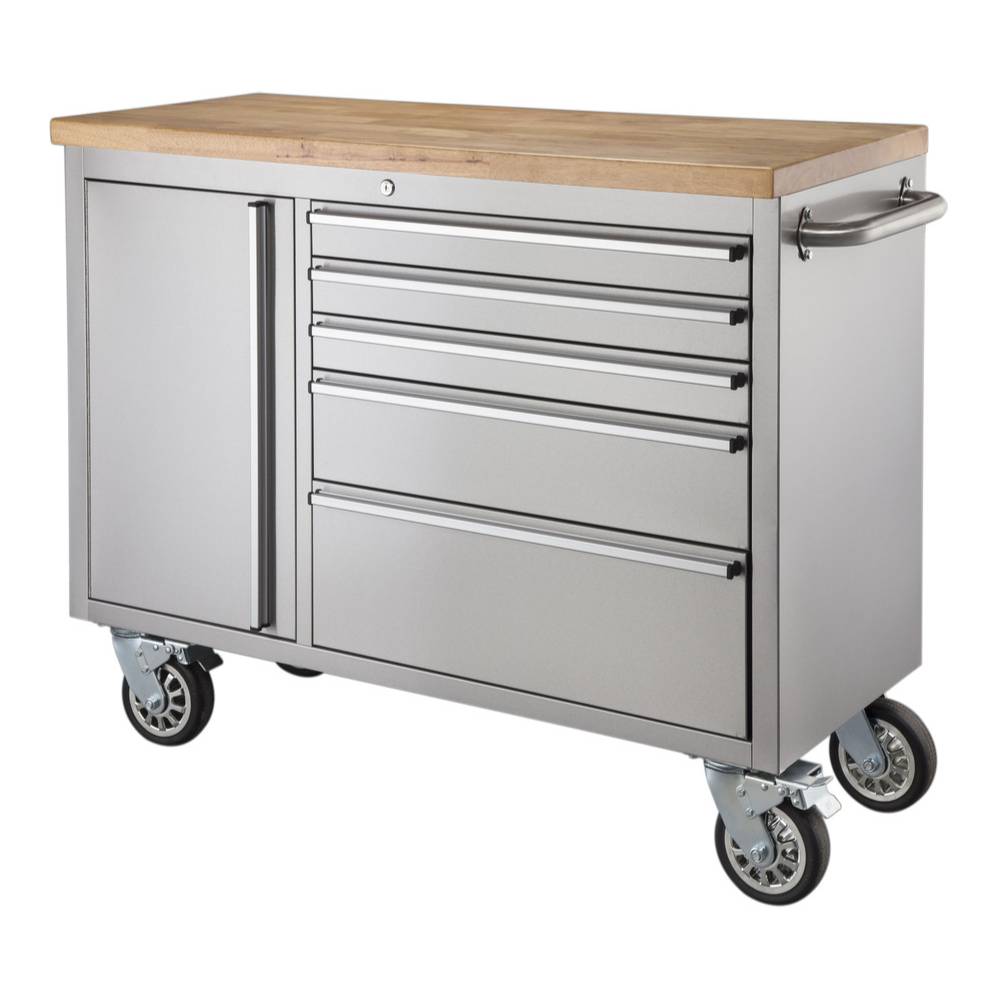 ツールキャビネット シルバー 木目天板