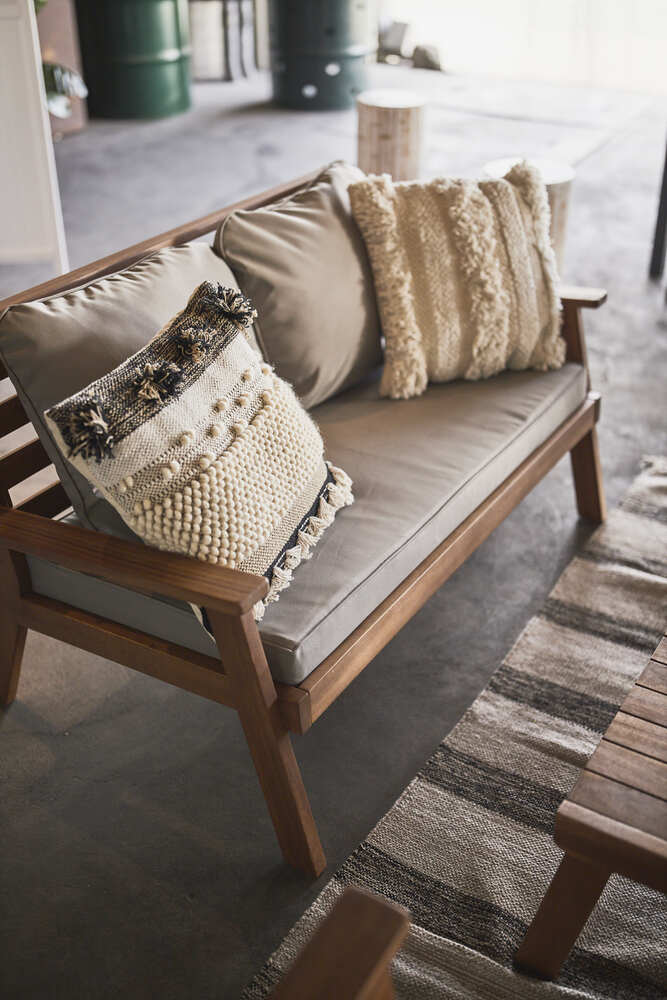 ソファテーブルセット ブラウン 天然木 ダイニング リビング ガーデン リゾート 組立品【az-nx20set】