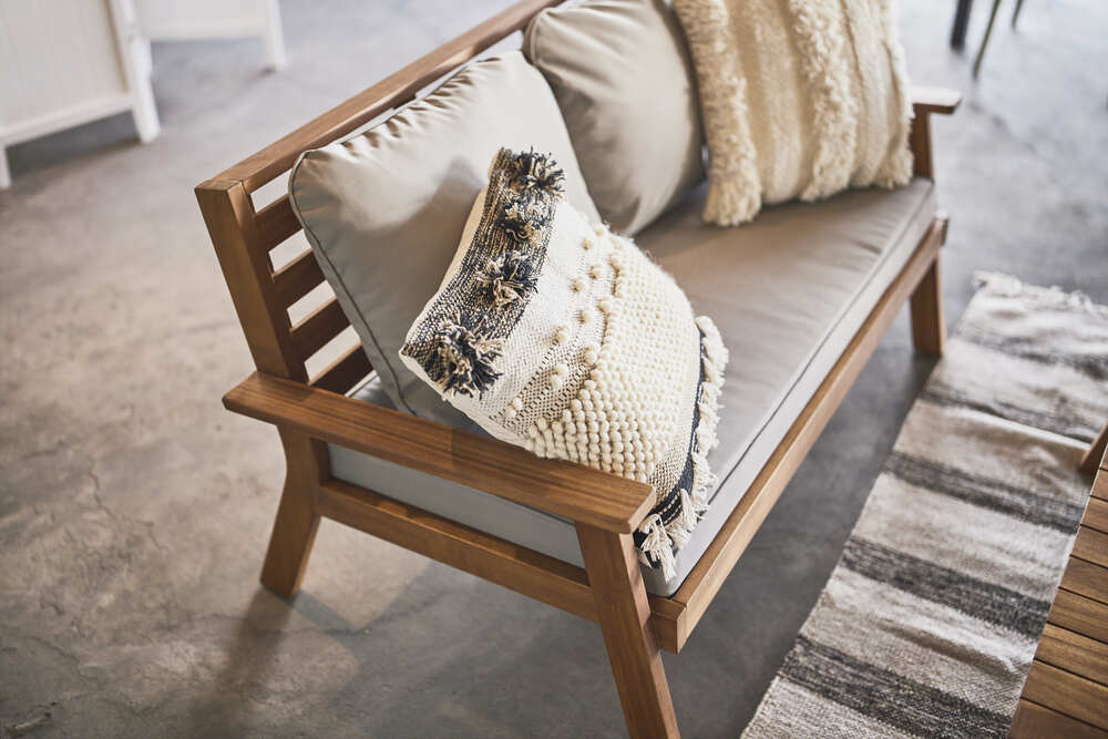 ソファテーブルセット ブラウン 天然木 ダイニング リビング ガーデン リゾート 組立品【az-nx20set】