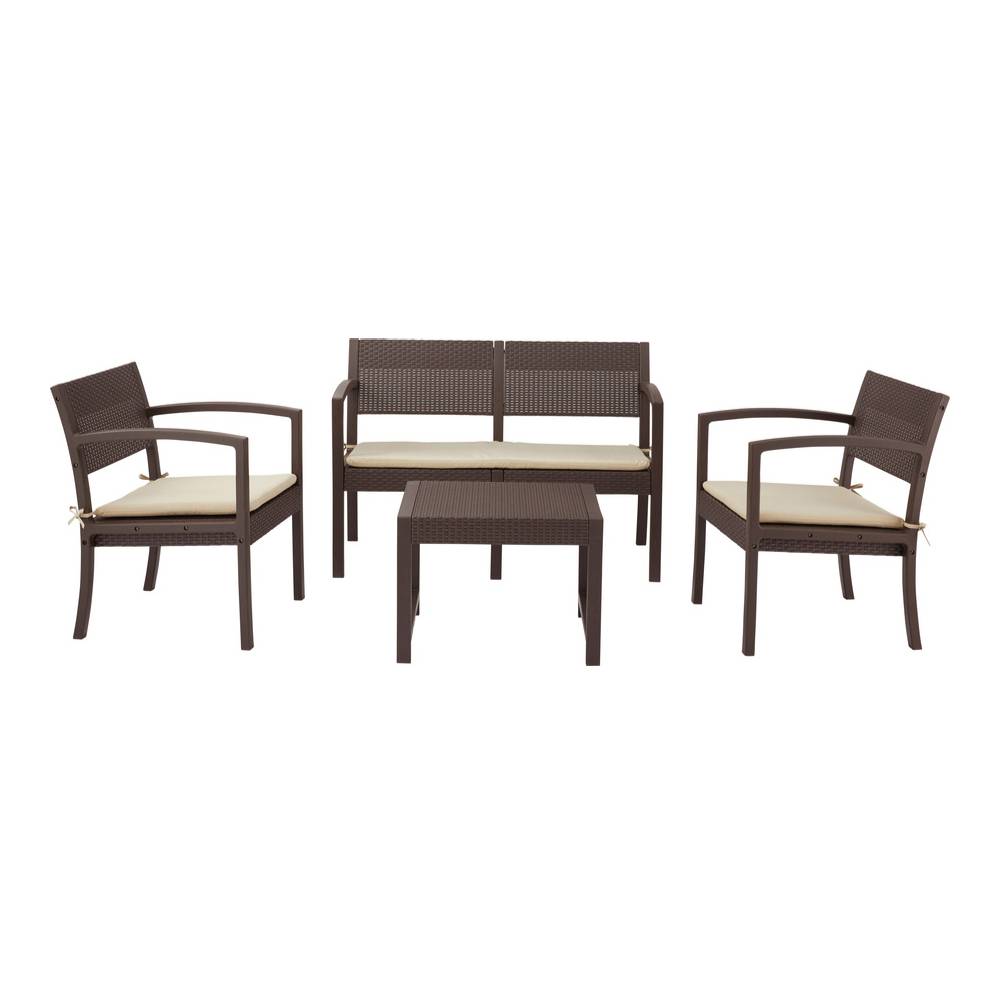 ガーデンリビング 4点セット ソファ ブラウン