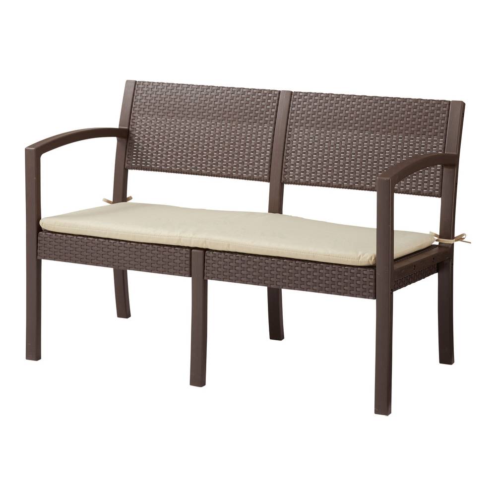 ガーデンリビング 4点セット ソファ テーブル ラタン調 屋内外 ガーデンチェア リビング リゾート テラス 組立式【az-ods10】