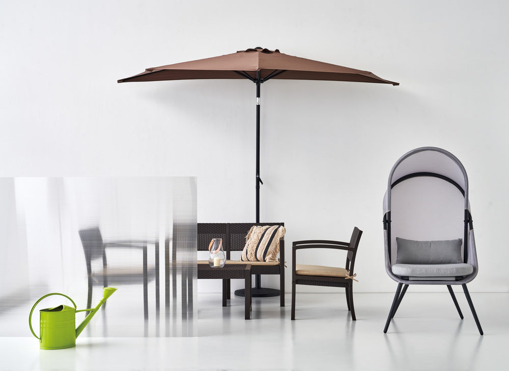 ガーデンリビング 4点セット ソファ テーブル ラタン調 屋内外 ガーデンチェア リビング リゾート テラス 組立式【az-ods10】