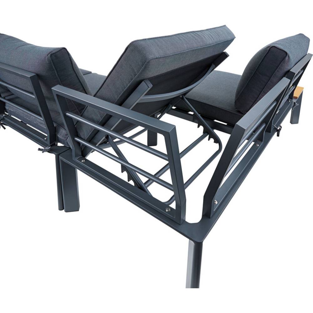 アウトドア ソファ ダークグレー リクライニング