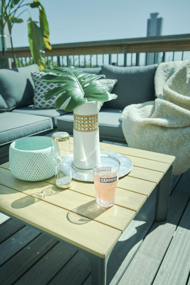 ガーデンソファ&テーブルセット ソファ テーブル 木目調 ガーデンチェア リビング 組立式 送料別途【az-ods5】