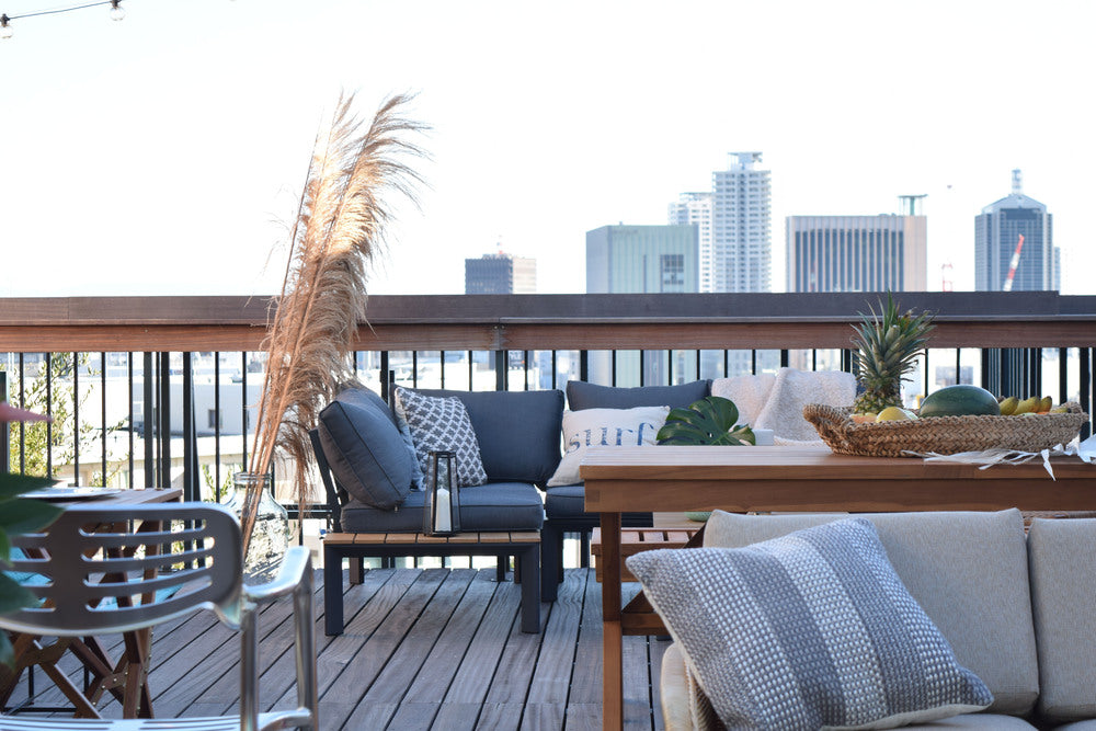 ガーデンソファ&テーブルセット ソファ テーブル 木目調 ガーデンチェア リビング 組立式 送料別途【az-ods5】