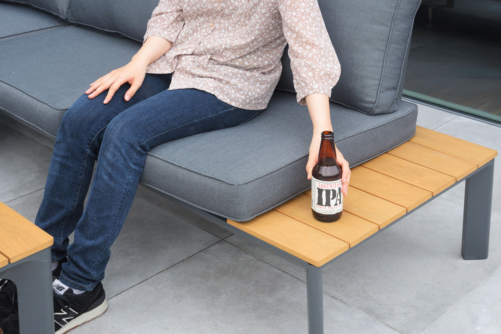 ガーデンソファ&テーブルセット ソファ テーブル 木目調 ガーデンチェア リビング 組立式 送料別途【az-ods5】