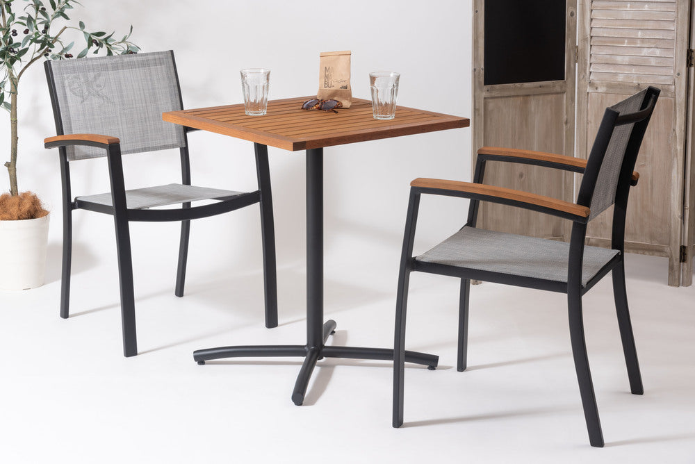 オリー チェア 天然木 メッシュ生地 スタッキング 椅子 ハンドル付き 屋外 ガーデン ベランダ【az-ods71】