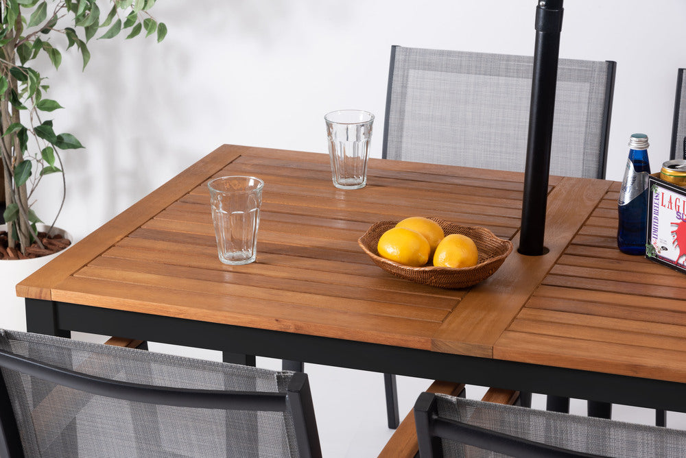 オリー チェア 天然木 メッシュ生地 スタッキング 椅子 ハンドル付き 屋外 ガーデン ベランダ【az-ods71】