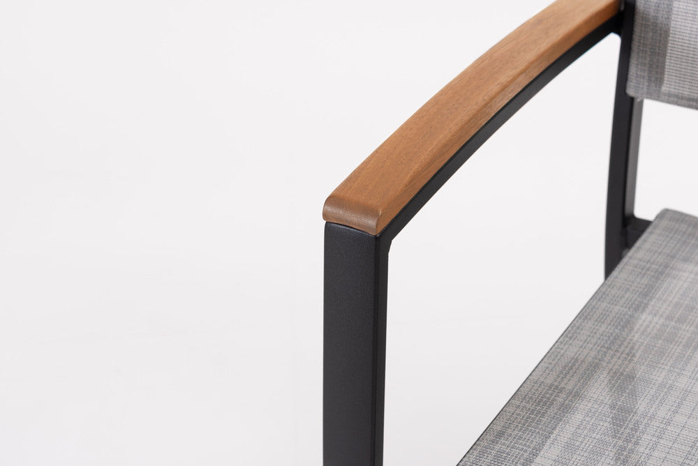 オリー チェア 天然木 メッシュ生地 スタッキング 椅子 ハンドル付き 屋外 ガーデン ベランダ【az-ods71】