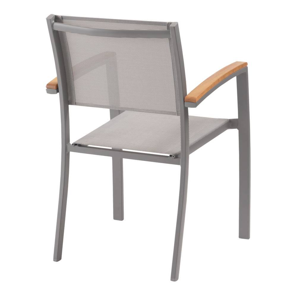 オリー チェア 天然木 メッシュ生地 スタッキング 椅子 ハンドル付き 屋外 ガーデン ベランダ【az-ods71】