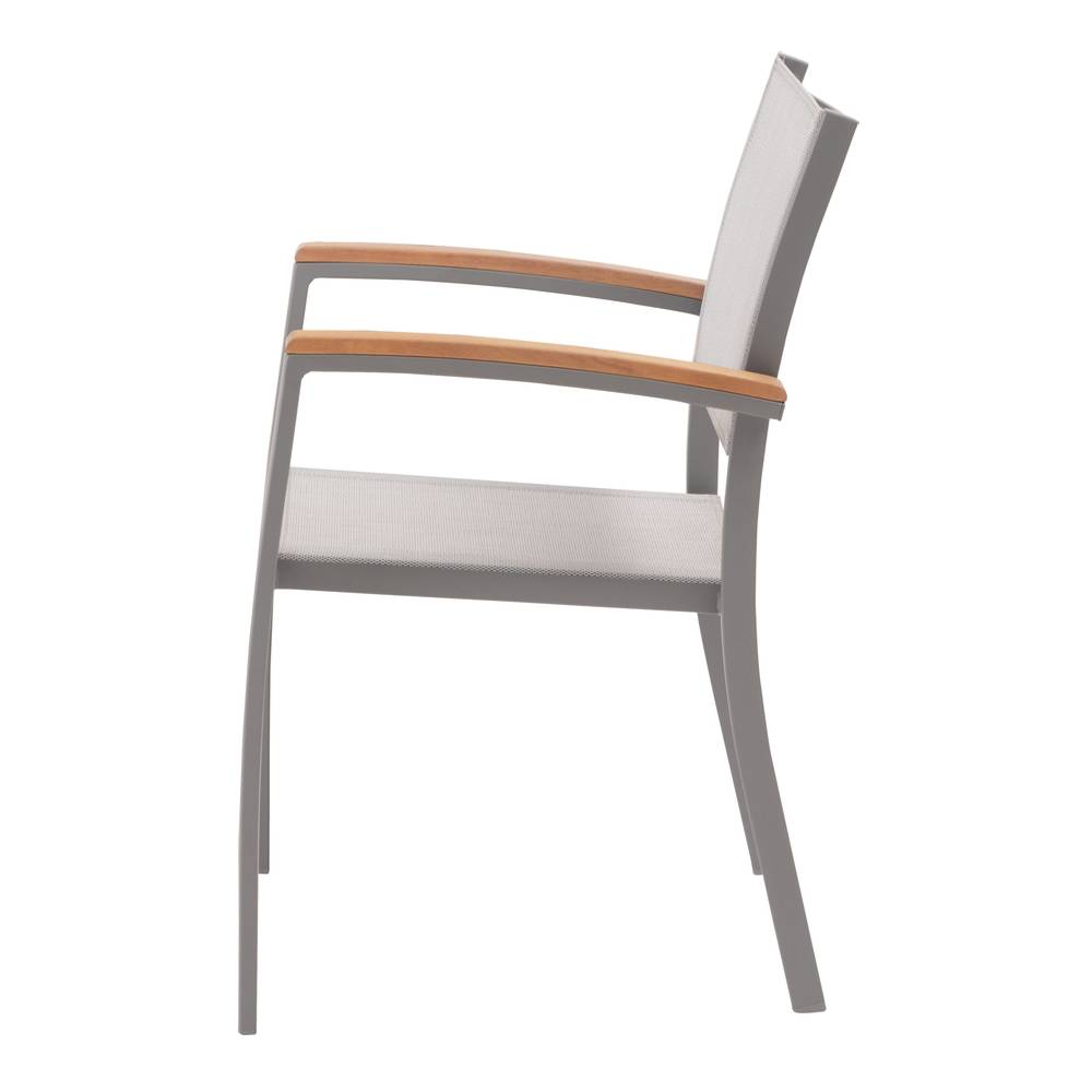 オリー チェア 天然木 メッシュ生地 スタッキング 椅子 ハンドル付き 屋外 ガーデン ベランダ【az-ods71】