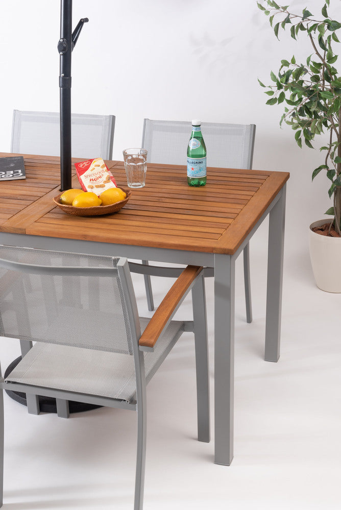 オリー チェア 天然木 メッシュ生地 スタッキング 椅子 ハンドル付き 屋外 ガーデン ベランダ【az-ods71】