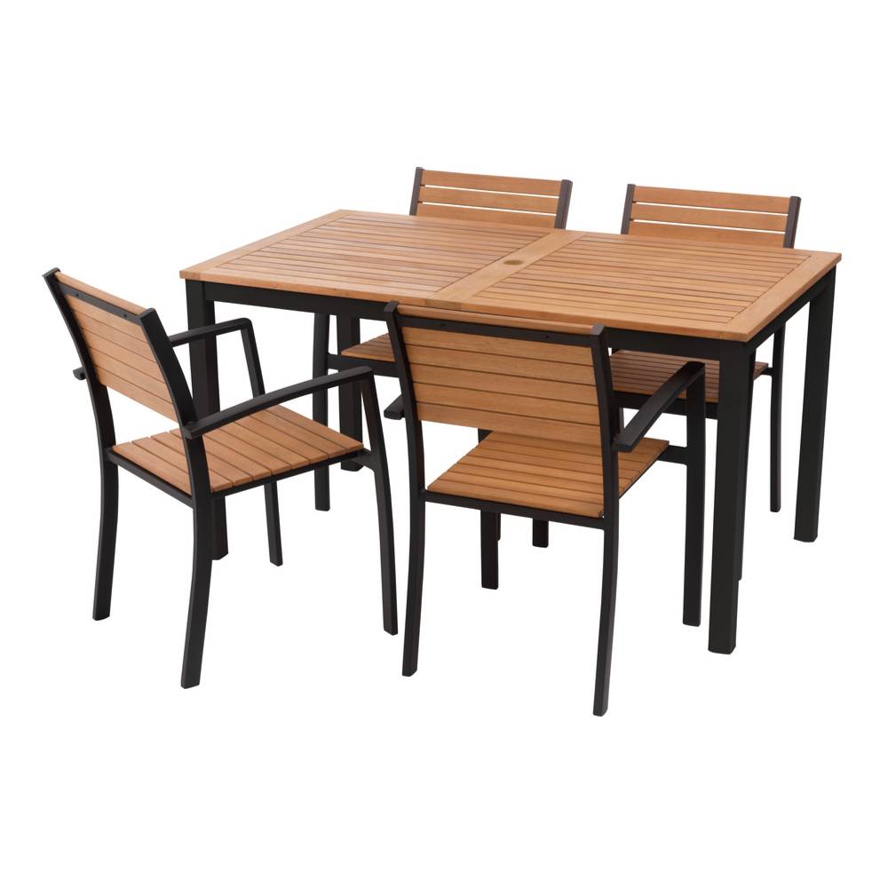 ダイニング カフェ風 天然木 ブラック