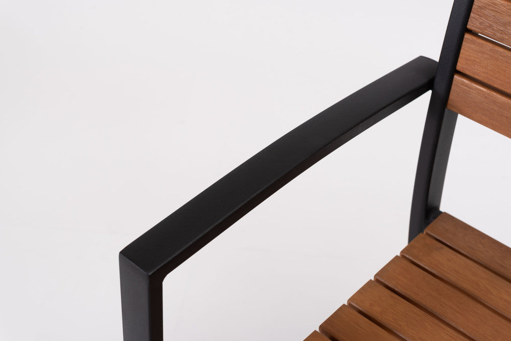 オリー チェア 天然木 スタッキング 椅子 アームチェア 屋外 ガーデン ベランダ テラス【az-ods72】