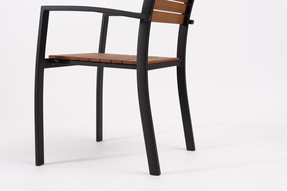 オリー チェア 天然木 スタッキング 椅子 アームチェア 屋外 ガーデン ベランダ テラス【az-ods72】