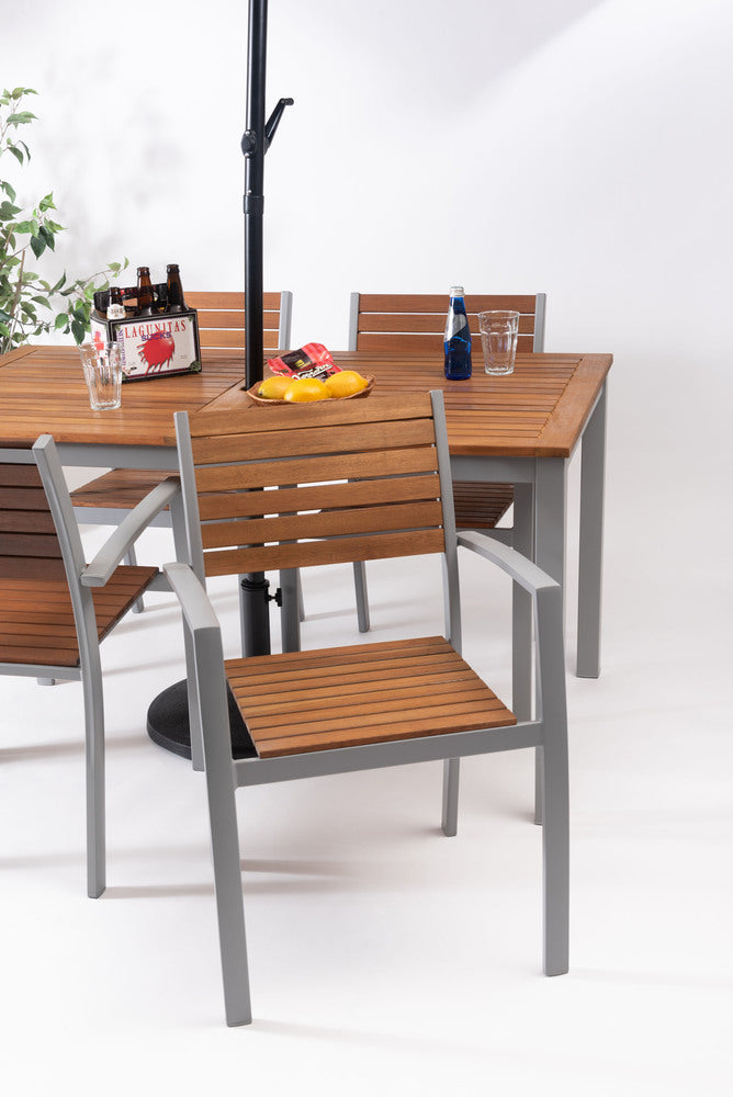 オリー チェア 天然木 スタッキング 椅子 アームチェア 屋外 ガーデン ベランダ テラス【az-ods72】