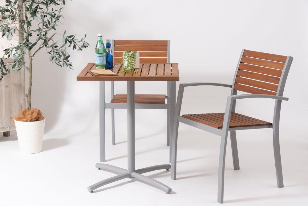 オリー チェア 天然木 スタッキング 椅子 アームチェア 屋外 ガーデン ベランダ テラス【az-ods72】