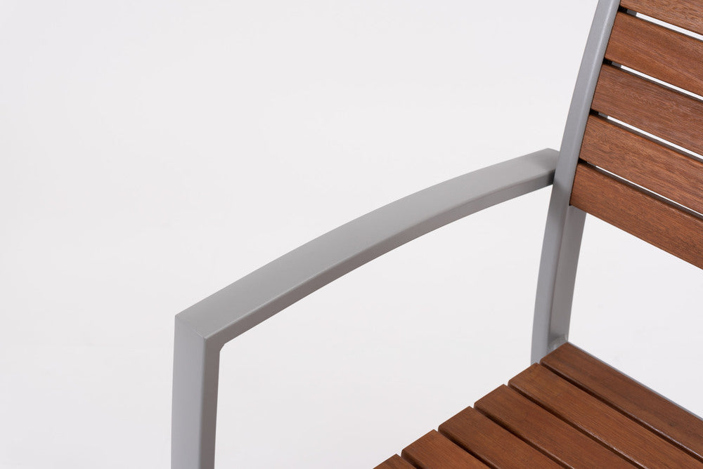 オリー チェア 天然木 スタッキング 椅子 アームチェア 屋外 ガーデン ベランダ テラス【az-ods72】