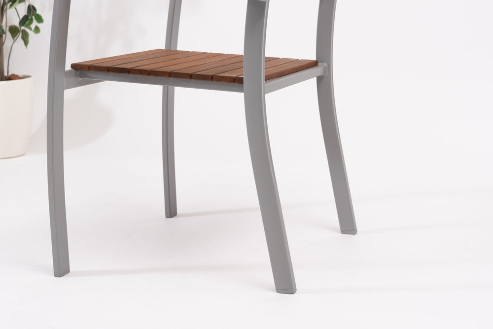 オリー チェア 天然木 スタッキング 椅子 アームチェア 屋外 ガーデン ベランダ テラス【az-ods72】