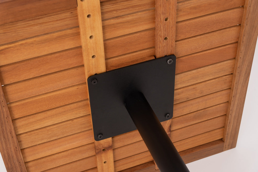 オリー カフェテーブル 天然木 アジャスター付き 正方形 テーブル 屋外 ガーデン 机 ベランダ【az-ods73】