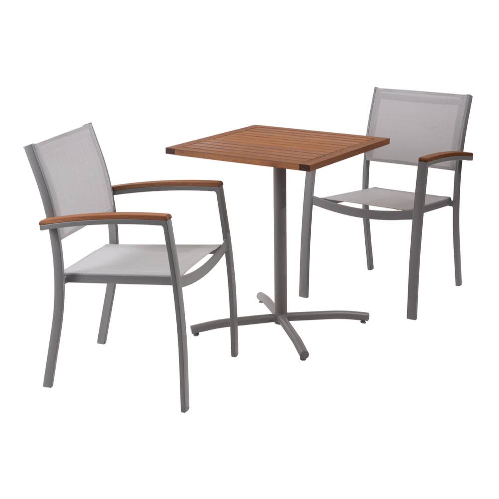 オリー カフェテーブル 天然木 アジャスター付き 正方形 テーブル 屋外 ガーデン 机 ベランダ【az-ods73】