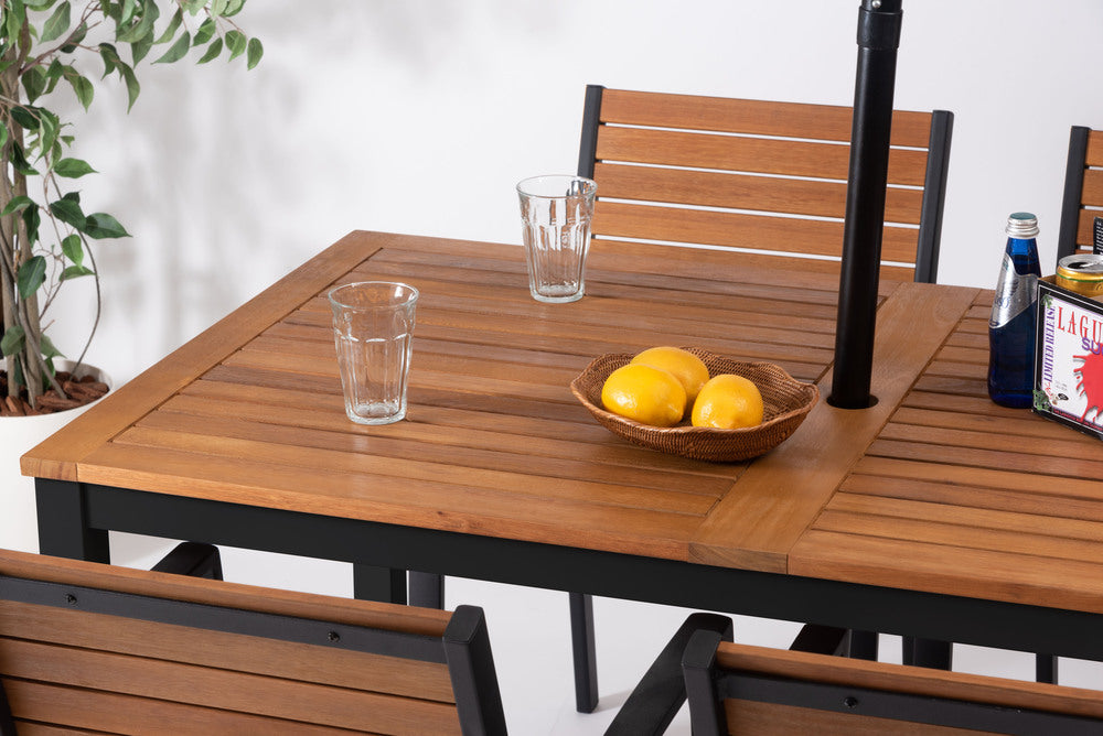 ダイニングテーブル 天然木 ベランダ