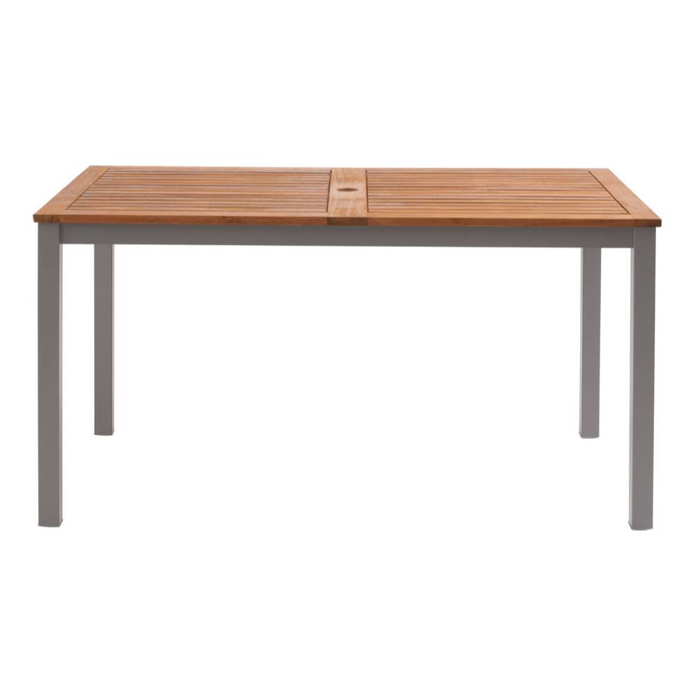 オリー ダイニングテーブル 天然木 アジャスター付き パラソルホール付き 4人用 テーブル 屋外 ガーデン 机 ベランダ パラソル【az-ods74】