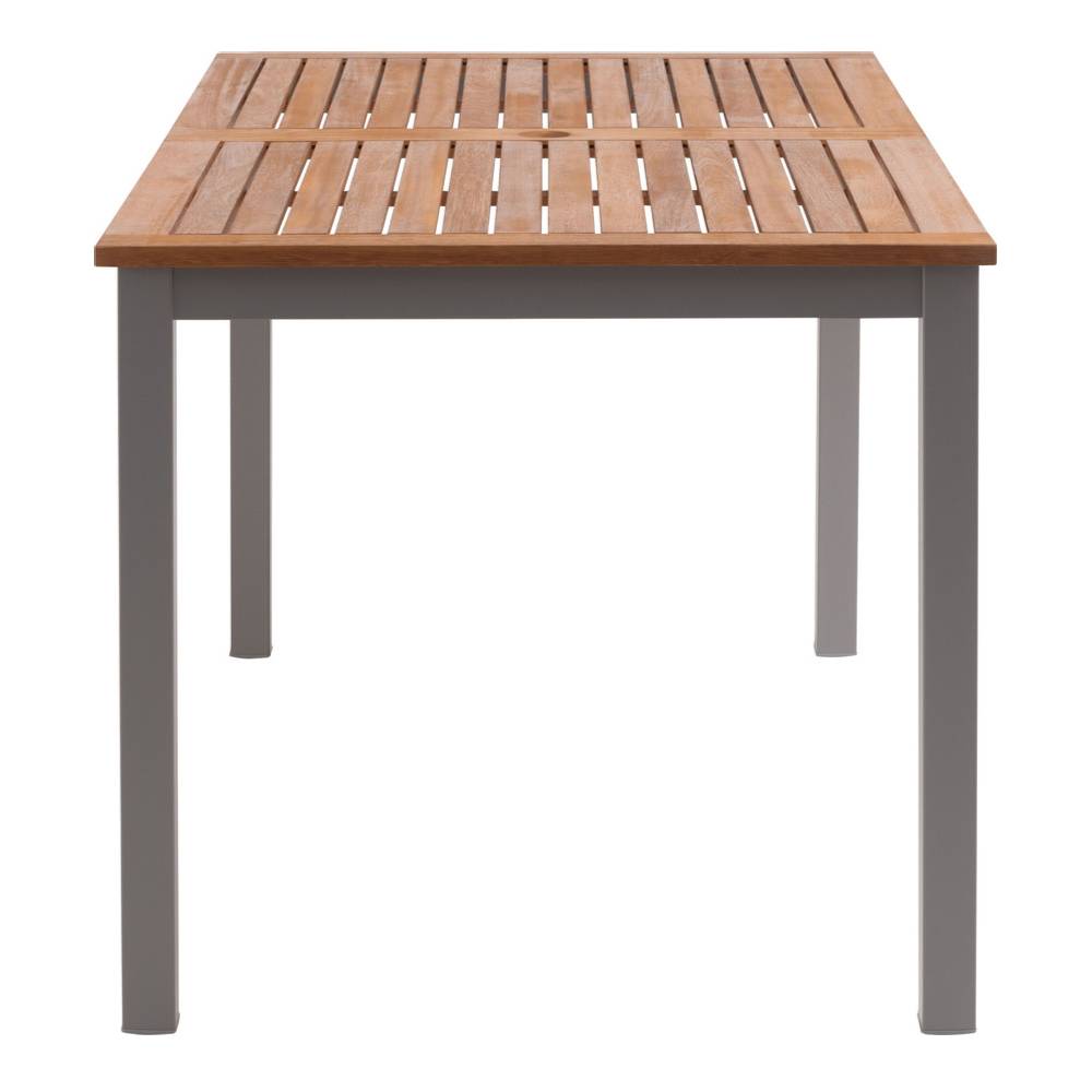 オリー ダイニングテーブル 天然木 アジャスター付き パラソルホール付き 4人用 テーブル 屋外 ガーデン 机 ベランダ パラソル【az-ods74】