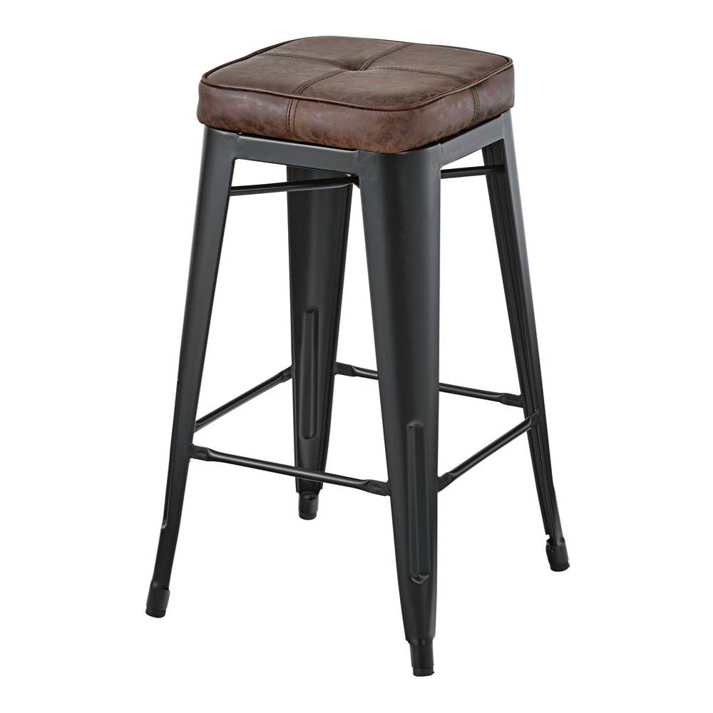 クッション座面 リビング スチール ハイスツール