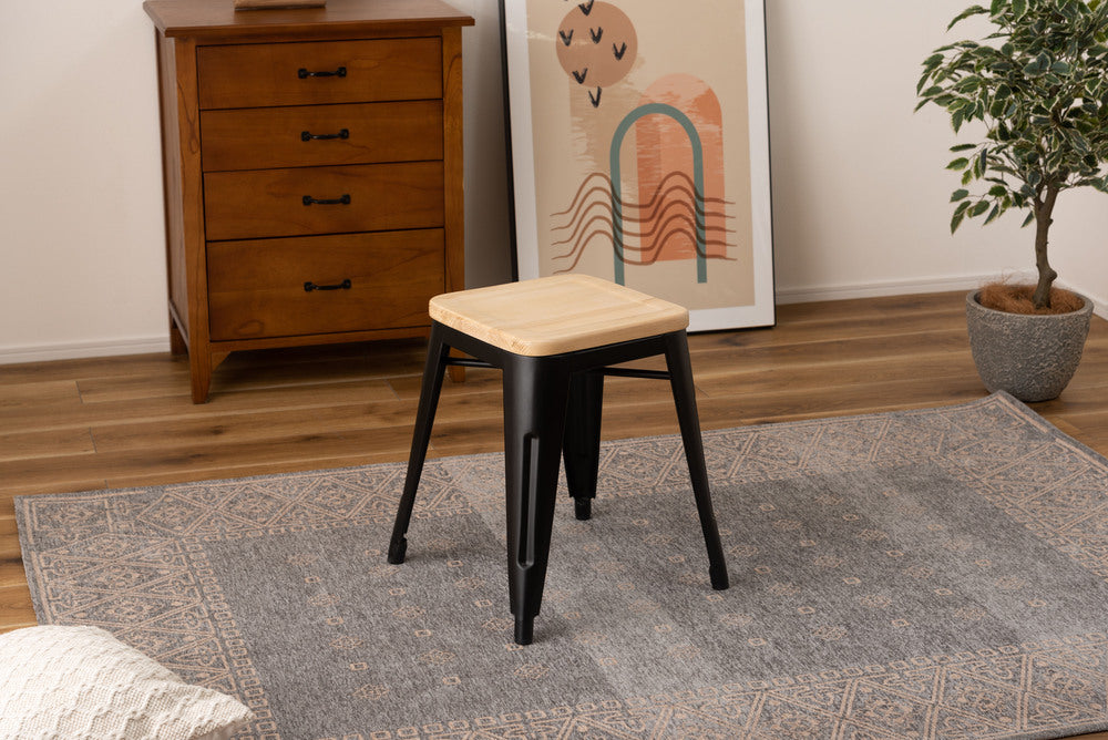 リビング 玄関スツール 天然木座面