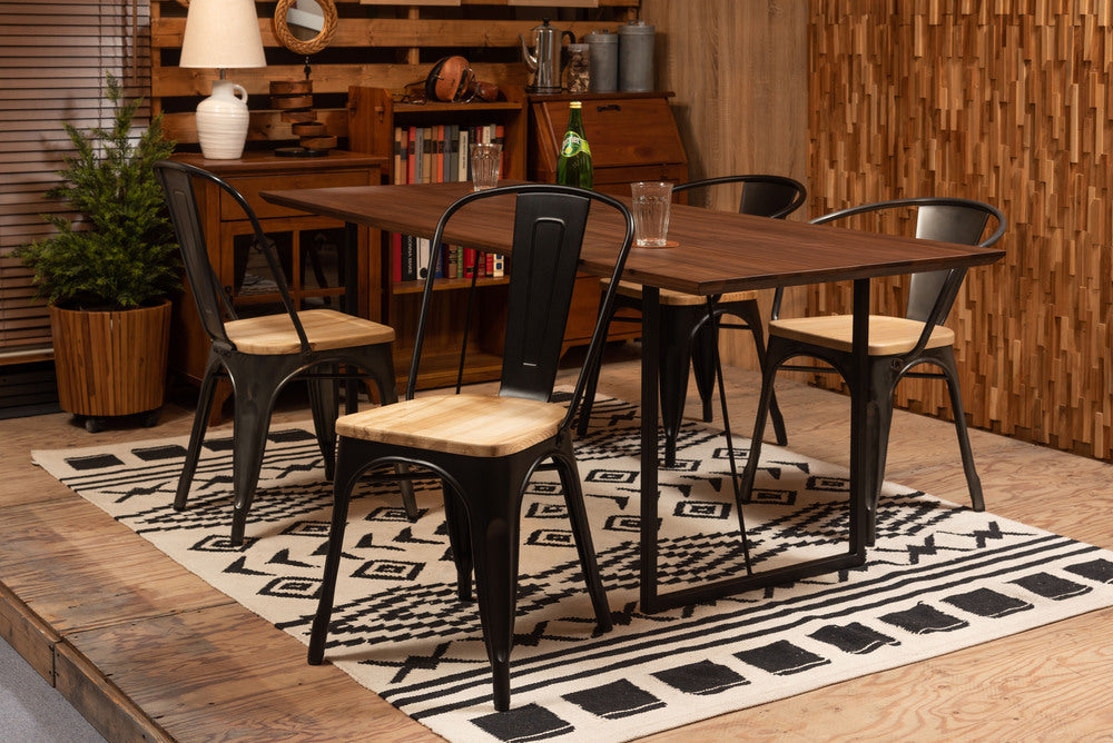 シンプル モダンスタイル カフェ風 木目調座面