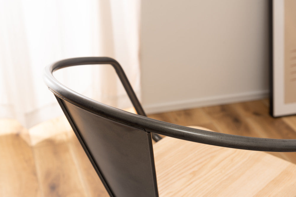 アームチェア 天然木 スチール ダイニングチェア 1脚 椅子 来客用 インダストリアル 予備椅子【az-pc263】