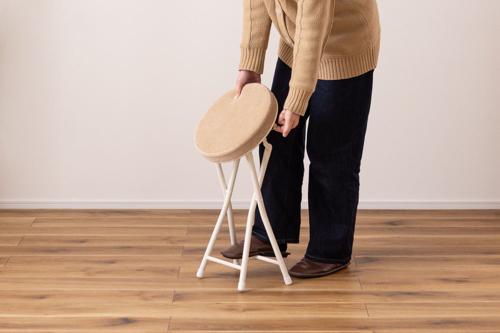 ロンダ スツール 折りたたみ式 6点セット 椅子 背もたれなし 丸形 カウンタースツール フォールディングチェア【az-pc31】