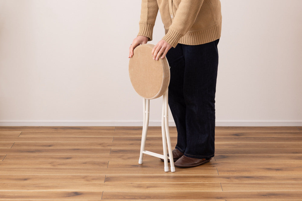 ロンダ スツール 折りたたみ式 6点セット 椅子 背もたれなし 丸形 カウンタースツール フォールディングチェア【az-pc31】