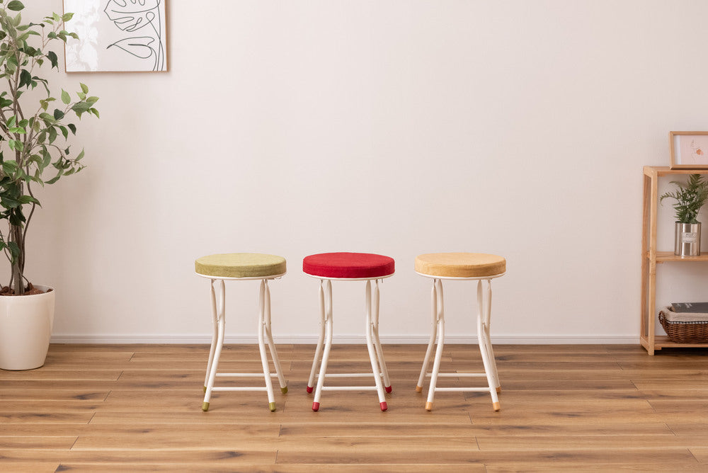 ロンダ スツール 折りたたみ式 6点セット 椅子 背もたれなし 丸形 カウンタースツール フォールディングチェア【az-pc31】