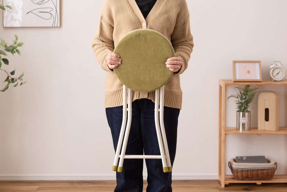 ロンダ スツール 折りたたみ式 6点セット 椅子 背もたれなし 丸形 カウンタースツール フォールディングチェア【az-pc31】