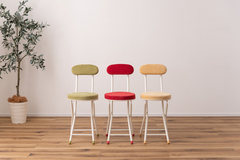 ロンダ チェア 折りたたみ式 6点セット 椅子 背もたれ付き 丸形 カウンター フォールディングチェア【az-pc32】