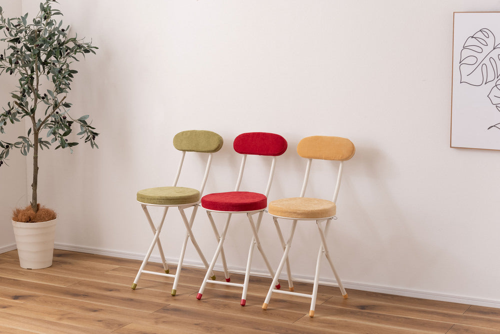 ロンダ チェア 折りたたみ式 6点セット 椅子 背もたれ付き 丸形 カウンター フォールディングチェア【az-pc32】