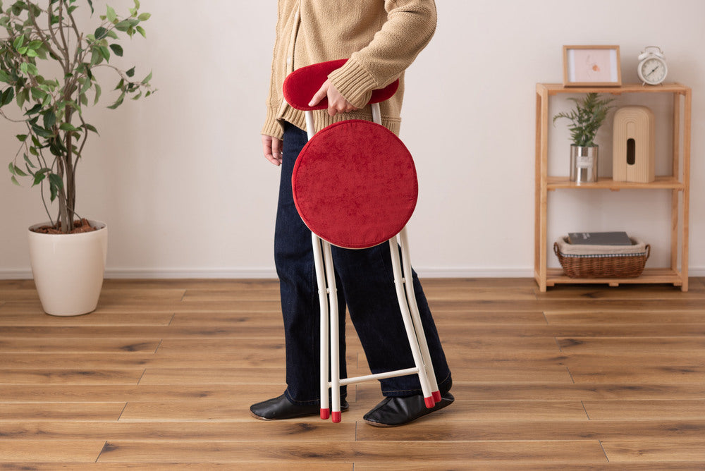 ロンダ チェア 折りたたみ式 6点セット 椅子 背もたれ付き 丸形 カウンター フォールディングチェア【az-pc32】