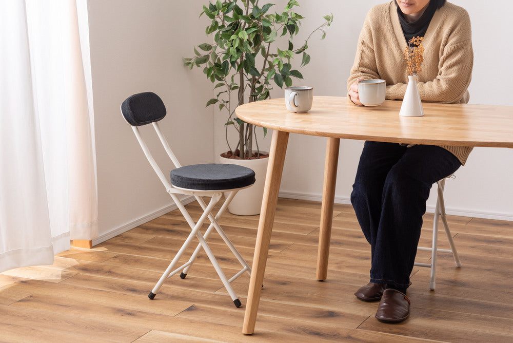 ロンダ チェア 折りたたみ式 6点セット 椅子 背もたれ付き 丸形 カウンター フォールディングチェア【az-pc32】