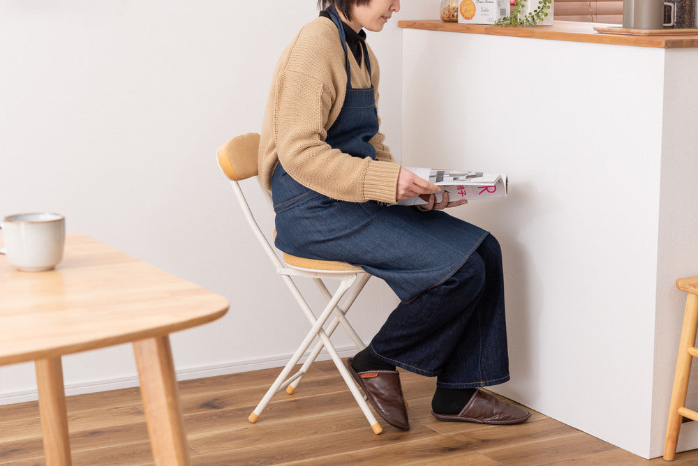 ロンダ チェア 折りたたみ式 6点セット 椅子 背もたれ付き 丸形 カウンター フォールディングチェア【az-pc32】